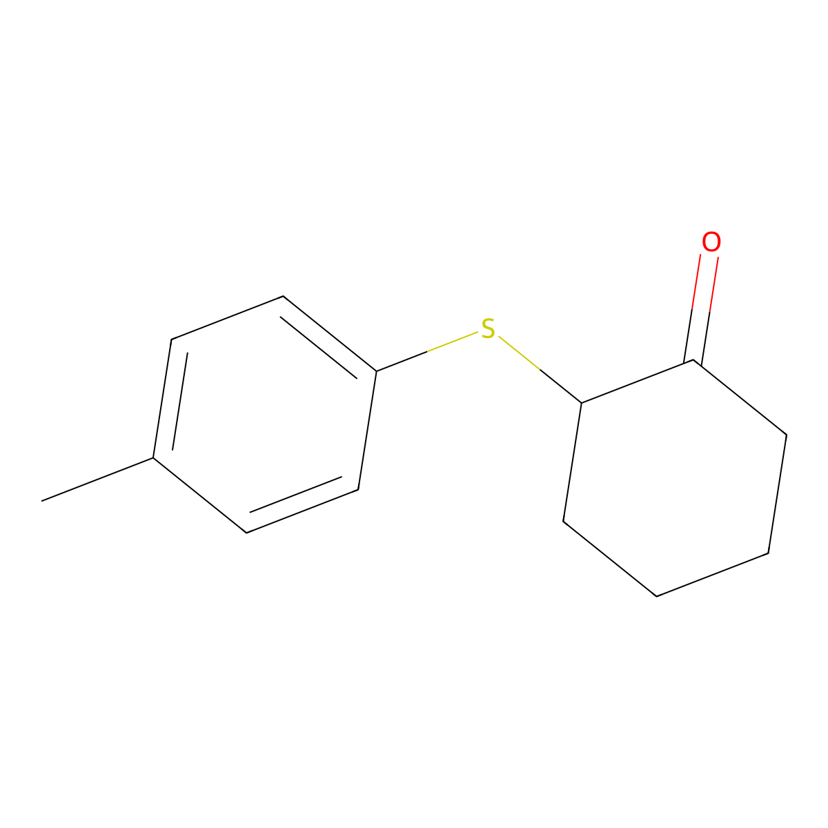 2-[(4-Methylphenyl)sulfanyl]cyclohexan-1-one molecular structure, CAS 37457-03-7