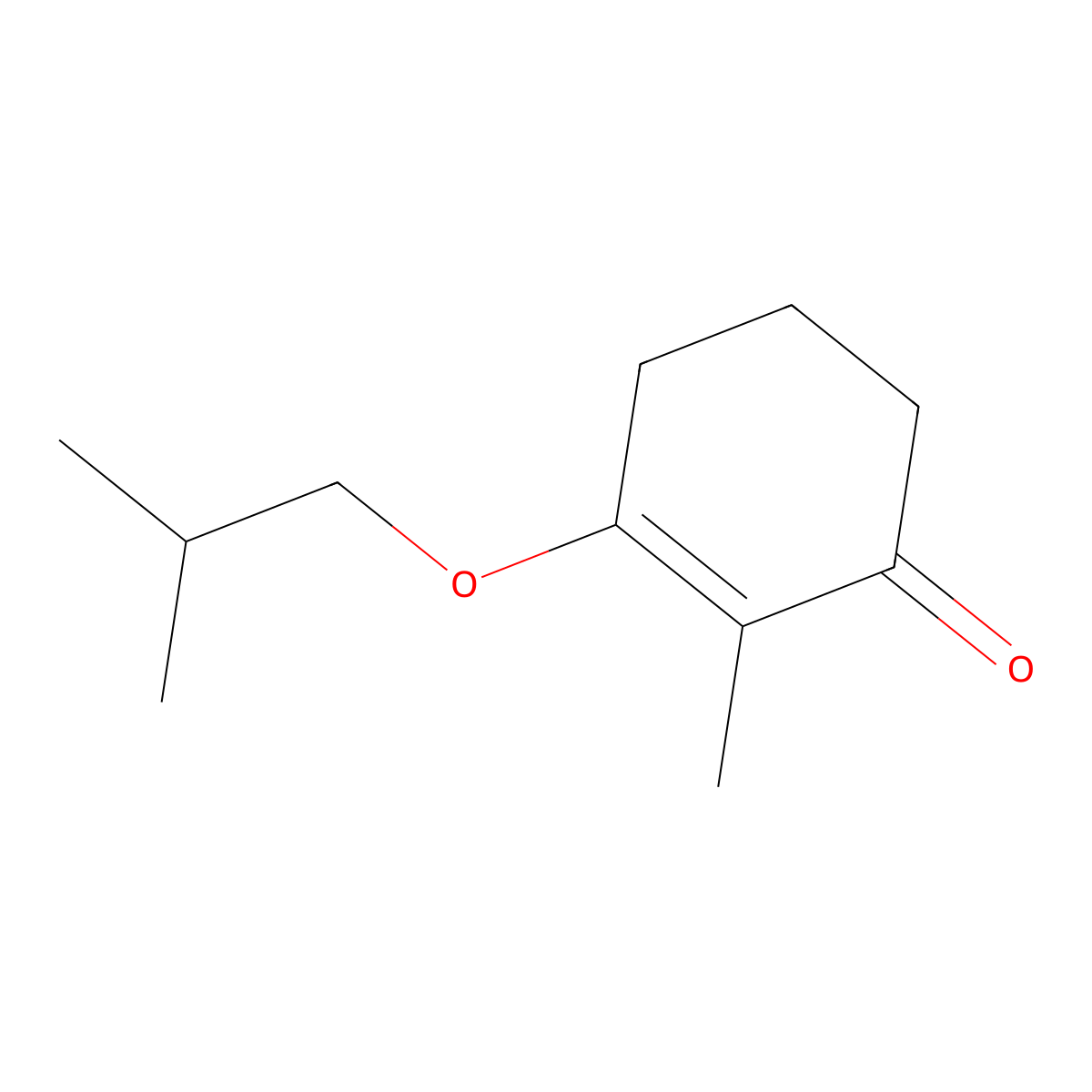 2-Cyclohexen-1-one, 2-methyl-3-(2-methylpropoxy)- molecular structure, CAS 37457-15-1