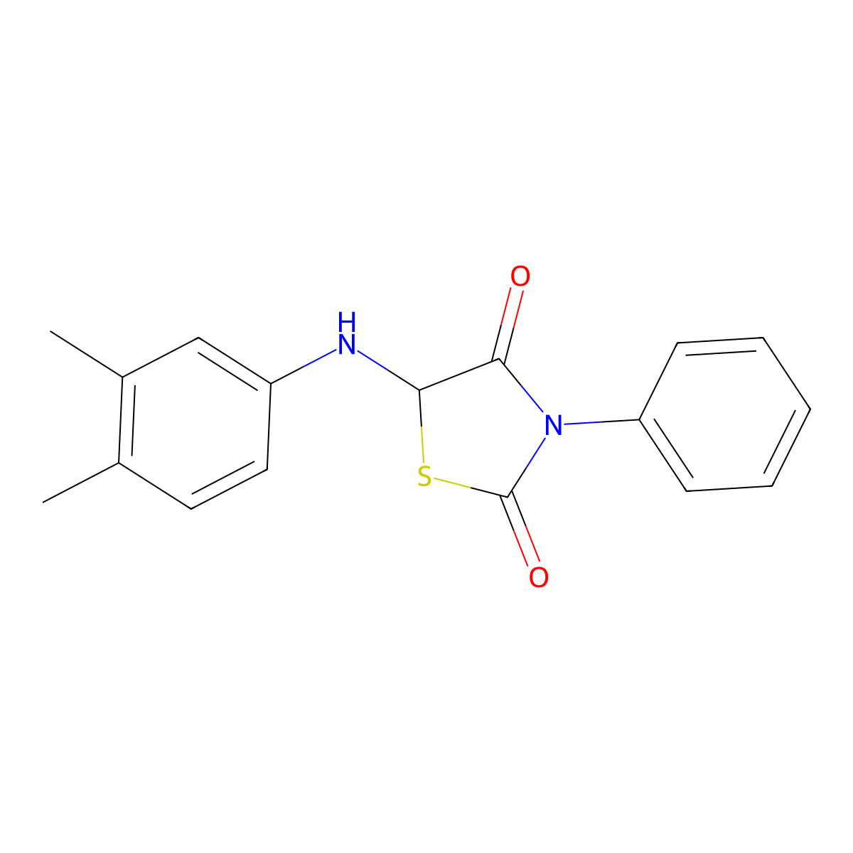 5-[(3,4-Dimethylphenyl)amino]-3-phenyl-1,3-thiazolidine-2,4-dione molecular structure, CAS 374571-43-4
