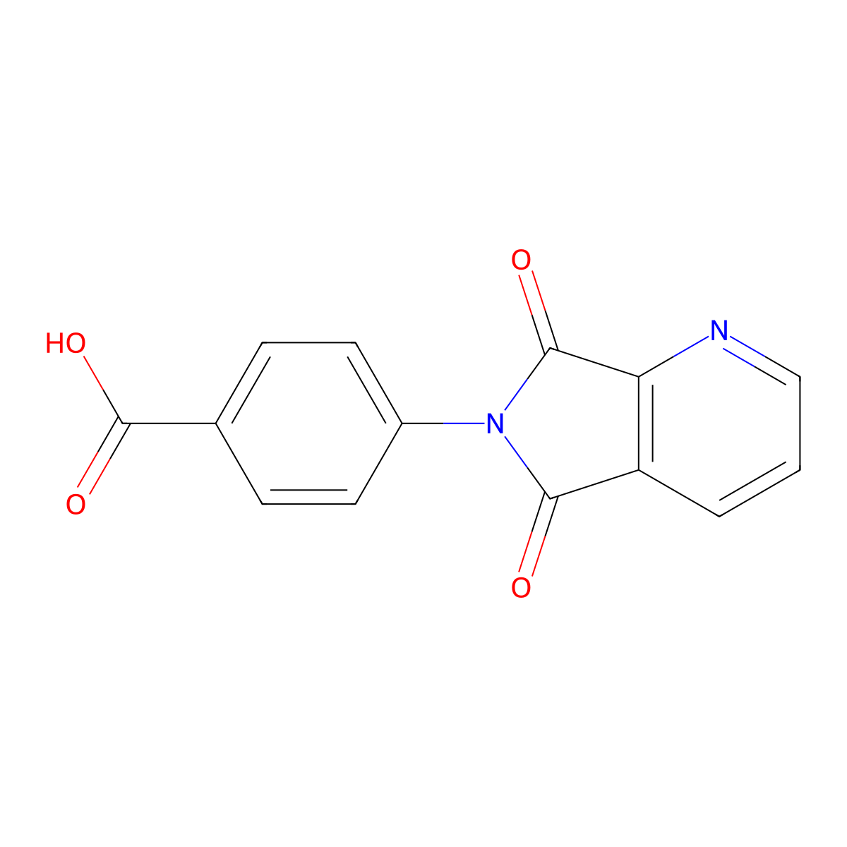 4-(5,7-dioxo-5,7-dihydro-6H-pyrrolo[3,4-b]pyridin-6-yl)benzoic acid molecular structure, CAS 37458-42-7