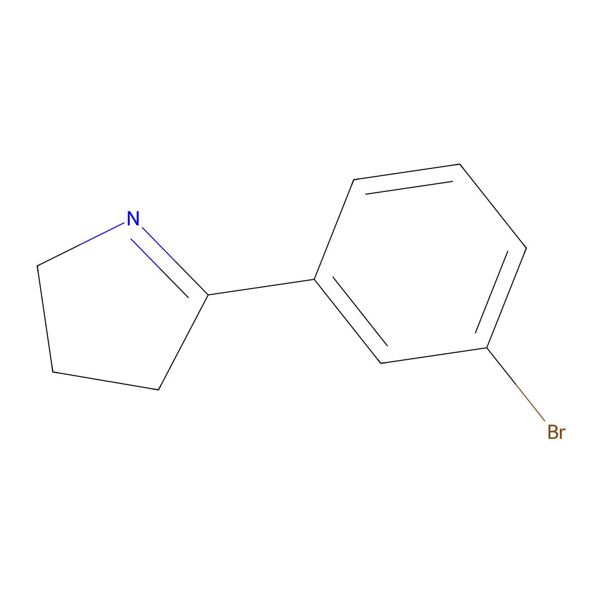 5-(3-bromophenyl)-3,4-dihydro-2H-pyrrole molecular structure, CAS 374589-00-1