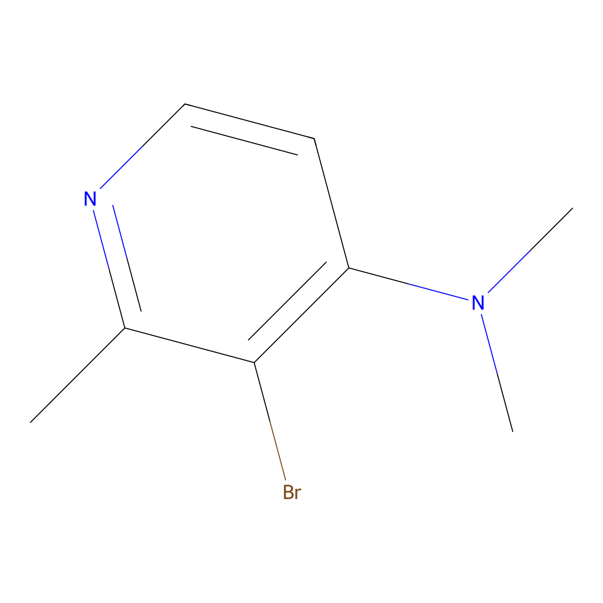 3-bromo-N,N,2-trimethylpyridin-4-amine molecular structure, CAS 374589-94-3