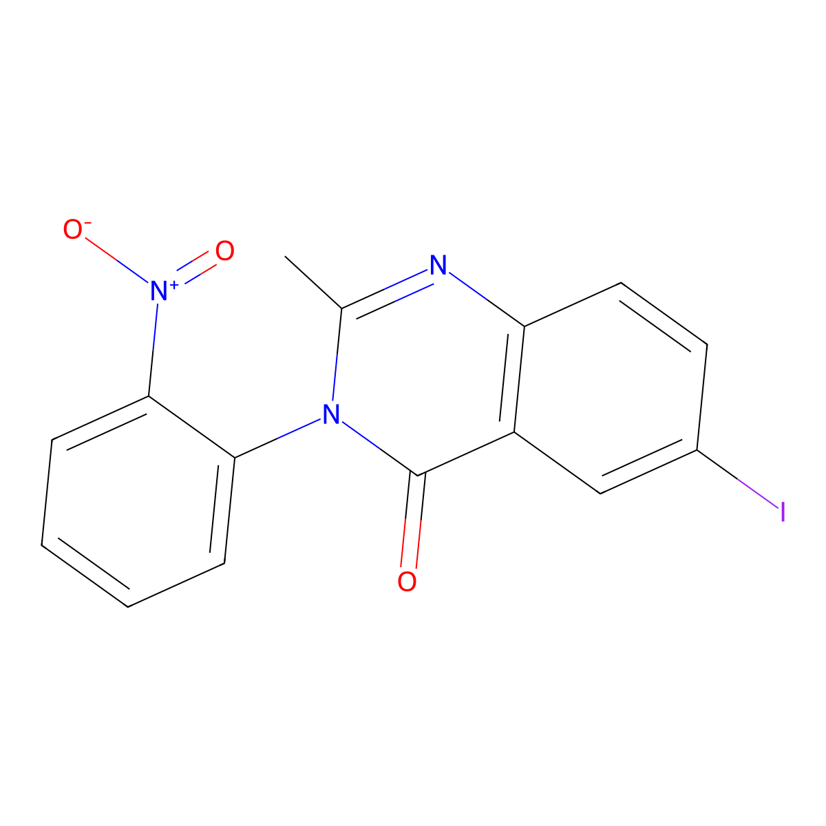 6-iodo-2-methyl-3-(2-nitrophenyl)quinazolin-4(3H)-one molecular structure, CAS 374598-97-7