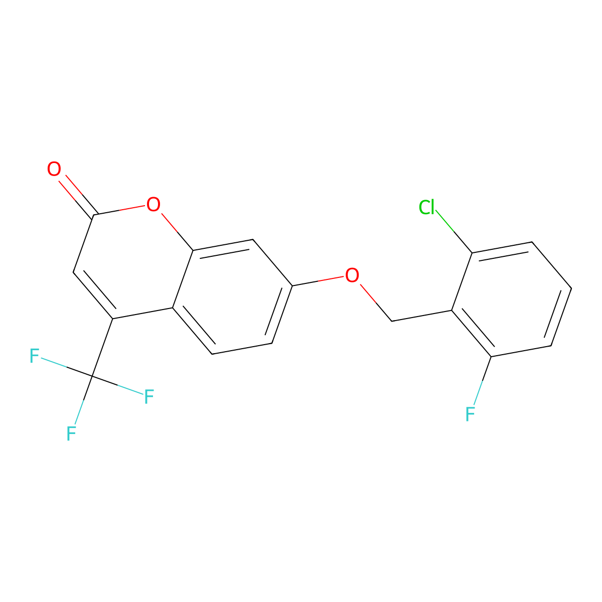 7-[(2-Chloro-6-fluorophenyl)methoxy]-4-(trifluoromethyl)chromen-2-one molecular structure, CAS 374599-34-5