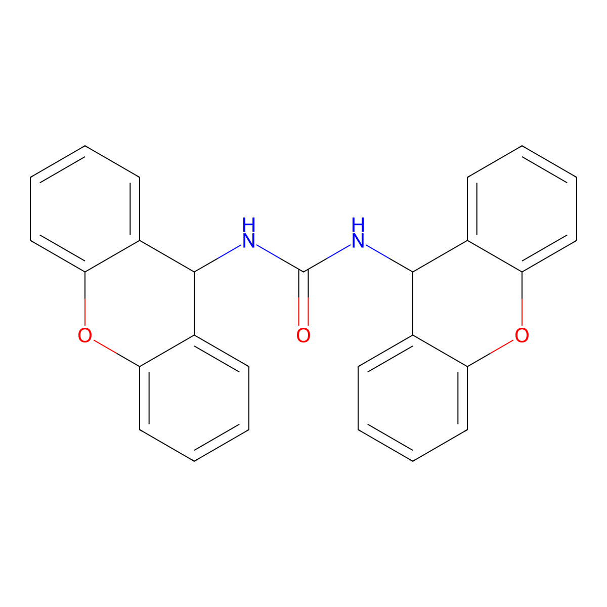 1,3-Di-9H-xanthen-9-ylurea molecular structure, CAS 3746-45-0