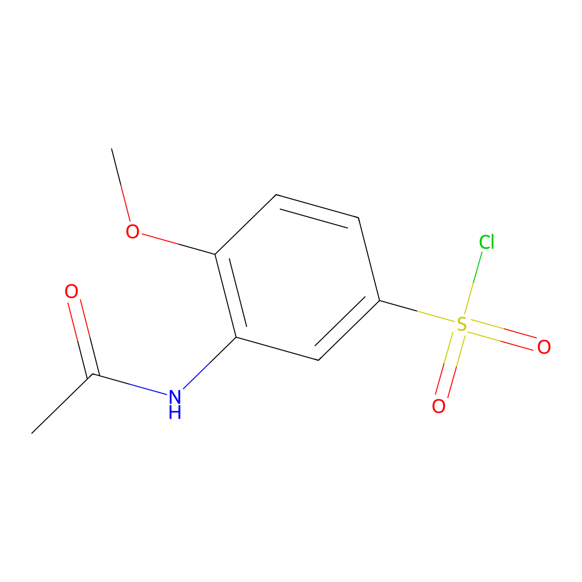 Benzenesulfonyl chloride, 3-(acetylamino)-4-methoxy- molecular structure, CAS 3746-67-6