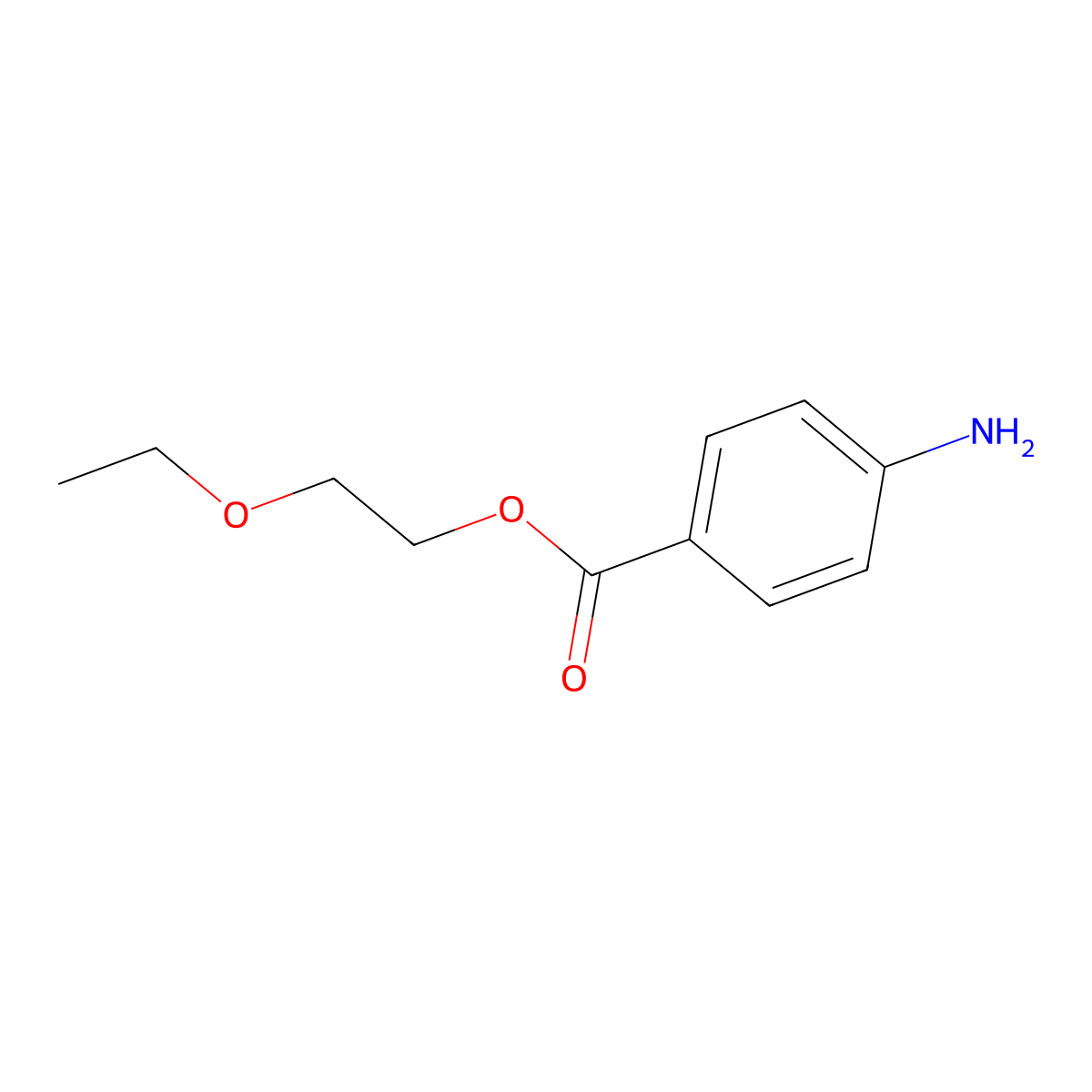 2-Ethoxyethyl 4-aminobenzoate molecular structure, CAS 37460-41-6