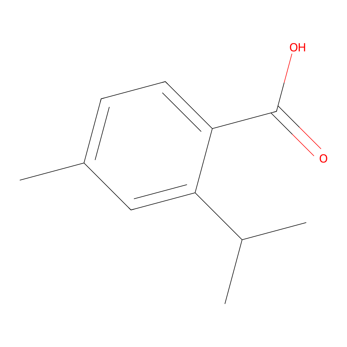 4-Methyl-2-(propan-2-yl)benzoic acid molecular structure, CAS 37460-75-6