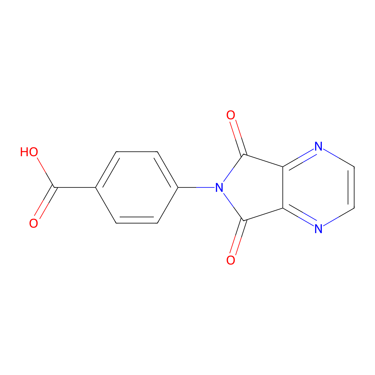 4-(5,7-dioxo-5,7-dihydro-6H-pyrrolo[3,4-b]pyrazin-6-yl)benzoic acid molecular structure, CAS 37460-93-8