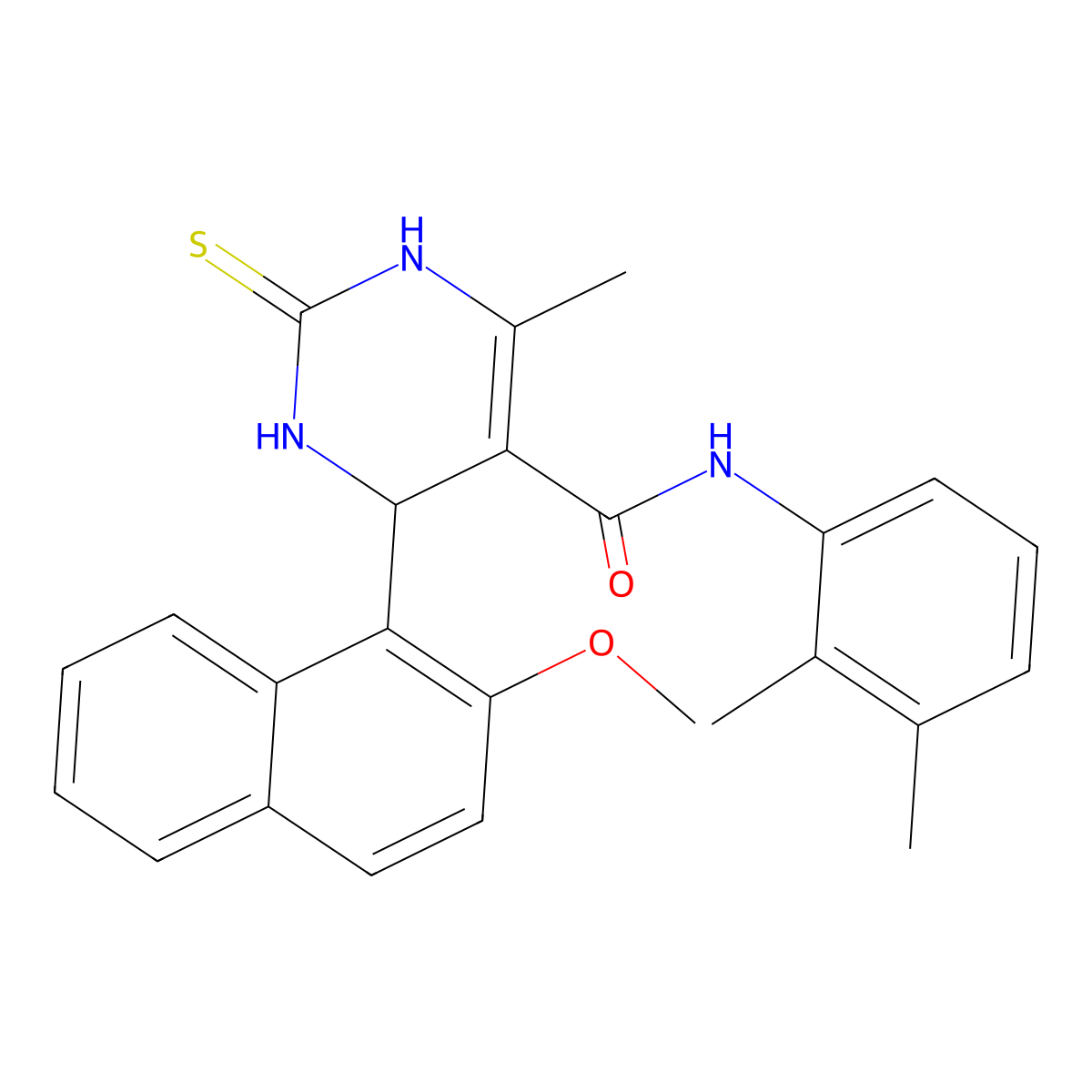 N-(2,3-dimethylphenyl)-4-(2-methoxy-1-naphthyl)-6-methyl-2-thioxo-1,2,3,4-tetrahydropyrimidine-5-carboxamide molecular structure, CAS 374600-54-1