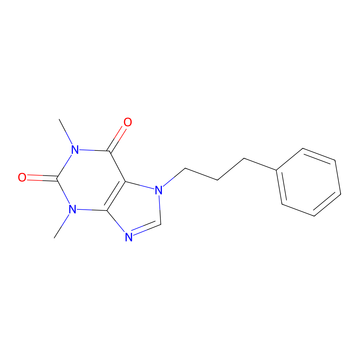 1,3-Dimethyl-7-(3-phenylpropyl)purine-2,6-dione molecular structure, CAS 374600-85-8
