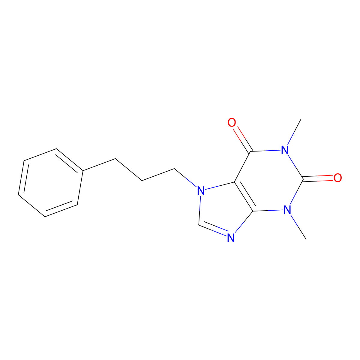 1,3-Dimethyl-7-(3-phenylpropyl)purine-2,6-dione molecular structure, CAS 374600-85-8