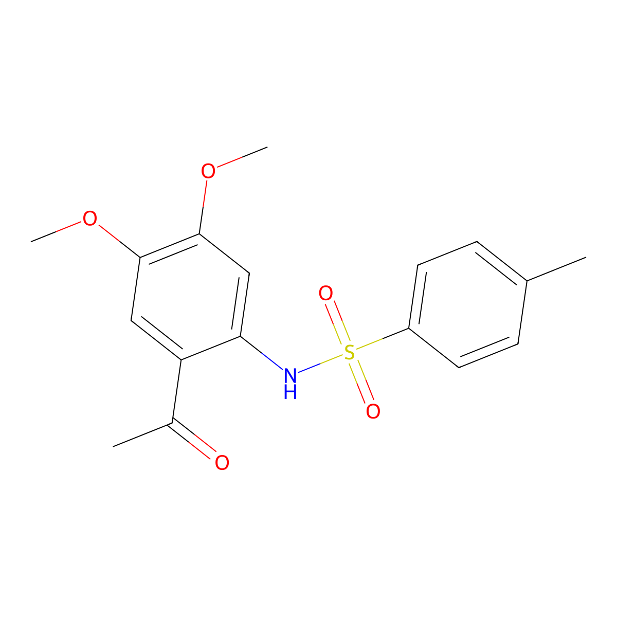 N-(2-acetyl-4,5-dimethoxyphenyl)-4-methylbenzenesulfonamide molecular structure, CAS 374606-03-8
