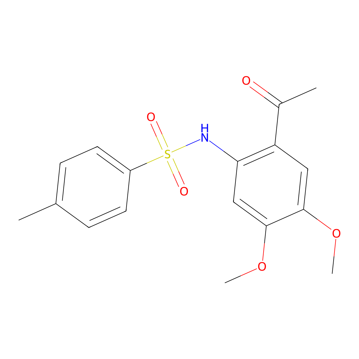 N-(2-acetyl-4,5-dimethoxyphenyl)-4-methylbenzenesulfonamide molecular structure, CAS 374606-03-8