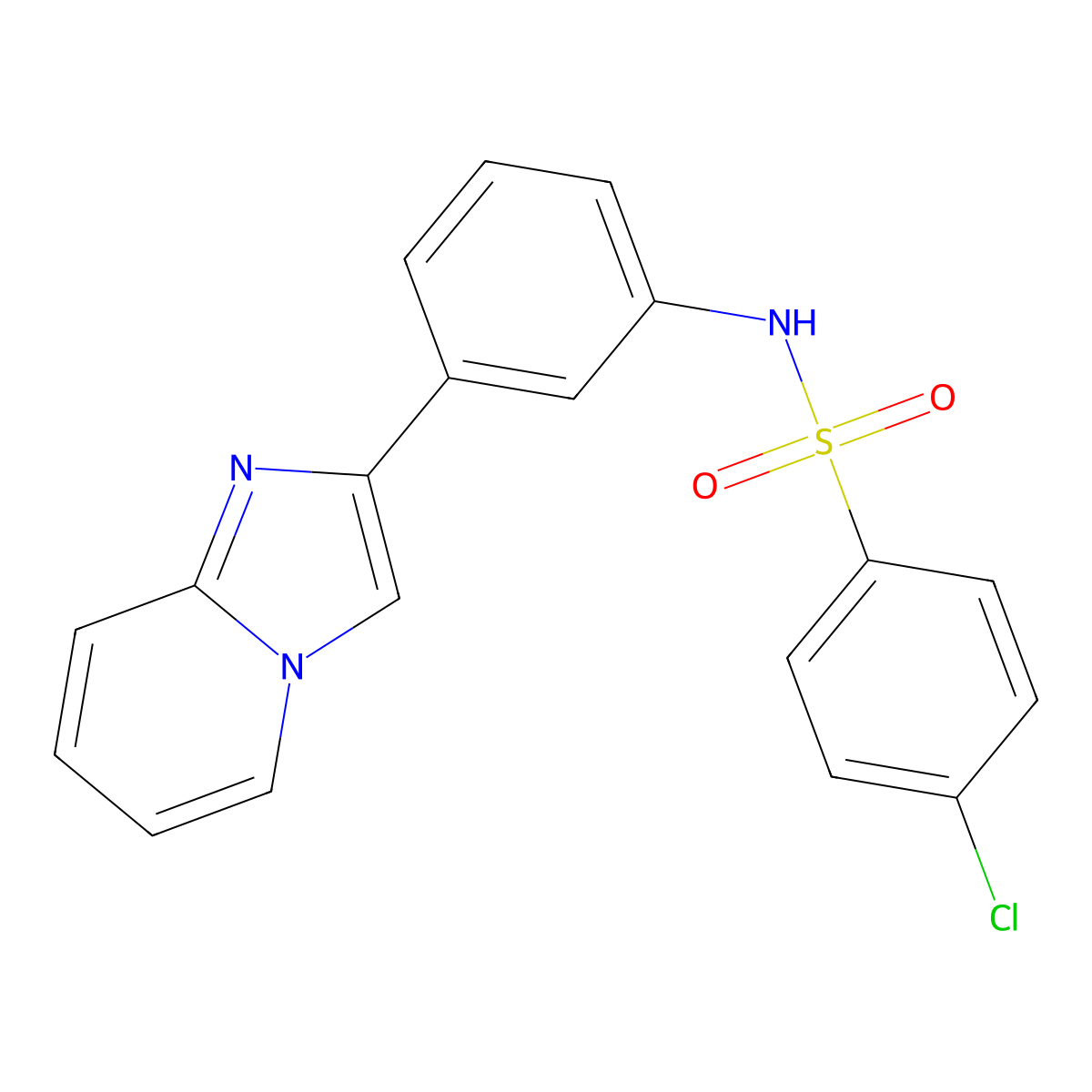4-chloro-N-(3-imidazo[1,2-a]pyridin-2-ylphenyl)benzenesulfonamide molecular structure, CAS 374606-31-2