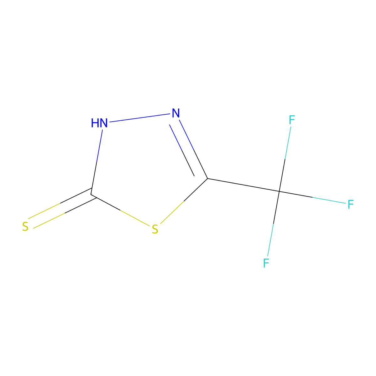 5-(Trifluoromethyl)-1,3,4-thiadiazole-2(3H)-thione molecular structure, CAS 37461-62-4