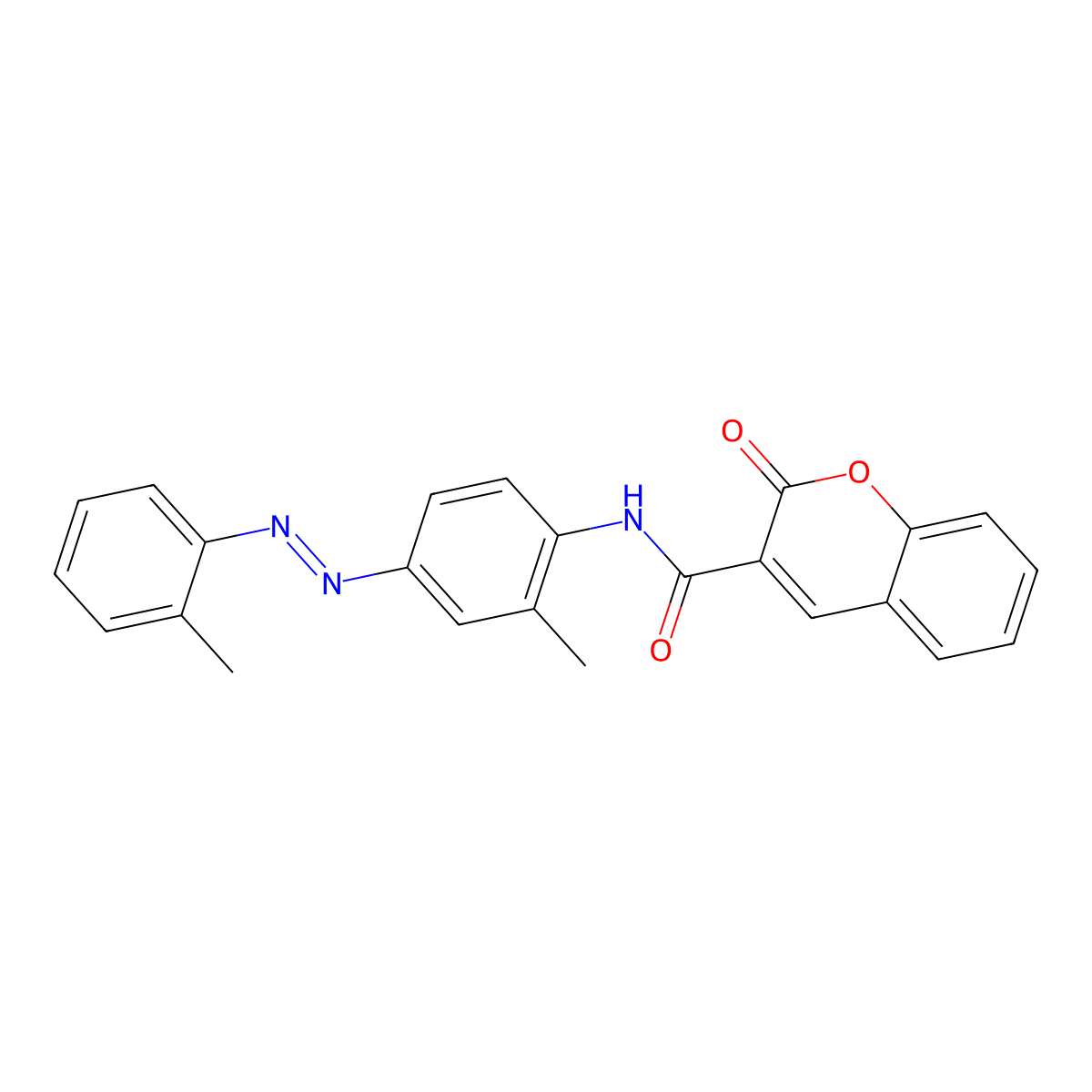 N-{2-methyl-4-[(E)-(2-methylphenyl)diazenyl]phenyl}-2-oxo-2H-chromene-3-carboxamide molecular structure, CAS 374610-93-2