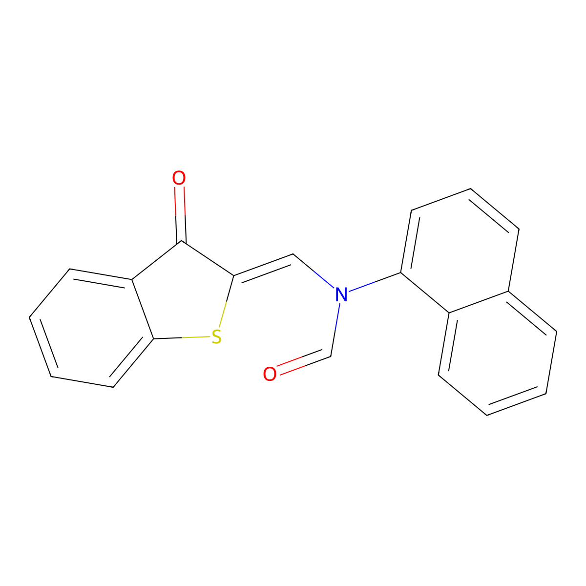 N-1-Naphthalenyl-N-[(3-oxobenzo[b]thien-2(3H)-ylidene)methyl]formamide molecular structure, CAS 374611-28-6