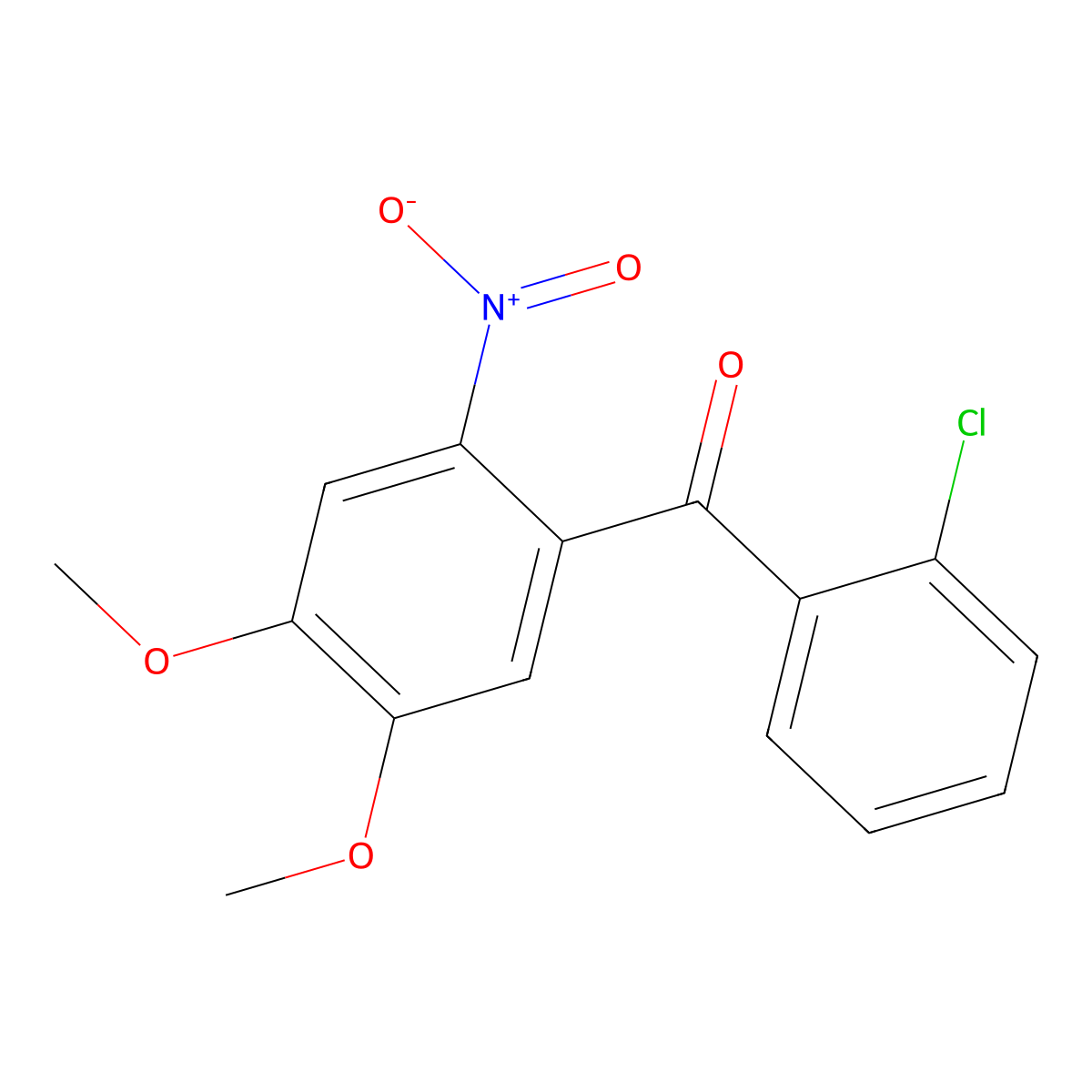 (2-Chlorophenyl)(4,5-dimethoxy-2-nitrophenyl)methanone molecular structure, CAS 374611-42-4