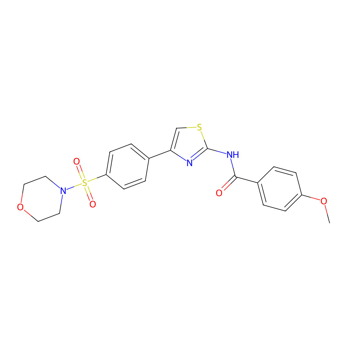 4-methoxy-N-[4-(4-morpholin-4-ylsulfonylphenyl)-1,3-thiazol-2-yl]benzamide molecular structure, CAS 374612-95-0