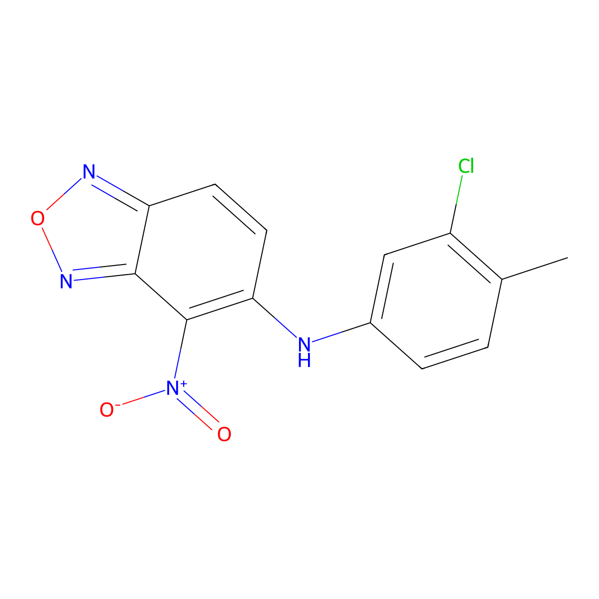5-(3-Chloro-4-methylanilino)-4-nitro-2,1,3-benzoxadiazole molecular structure, CAS 374613-89-5