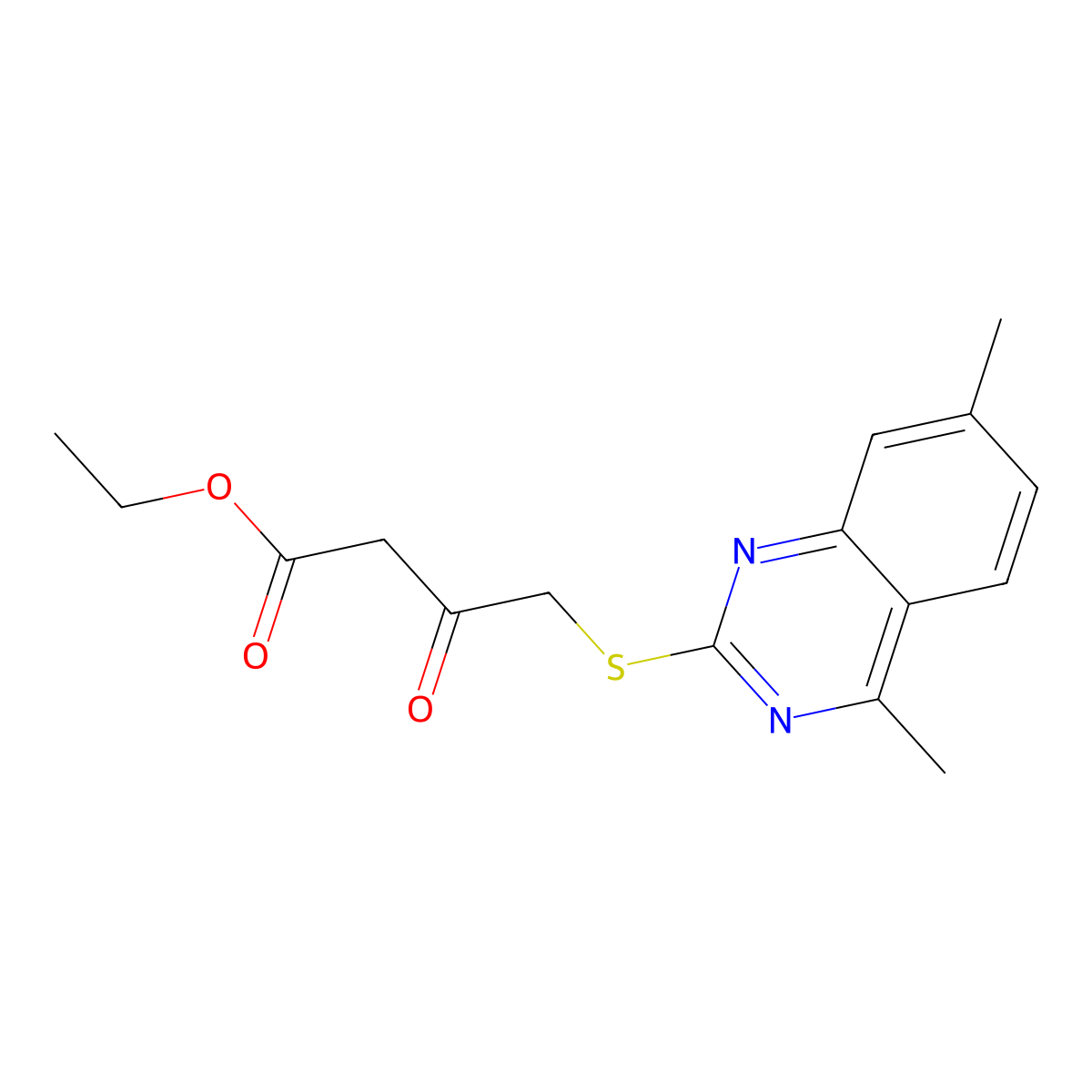 Ethyl 4-[(4,7-dimethylquinazolin-2-yl)sulfanyl]-3-oxobutanoate molecular structure, CAS 374614-74-1
