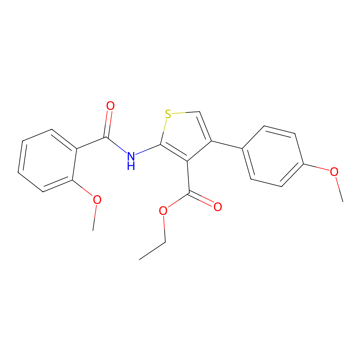 Ethyl 2-(2-methoxybenzamido)-4-(4-methoxyphenyl)thiophene-3-carboxylate molecular structure, CAS 374616-25-8