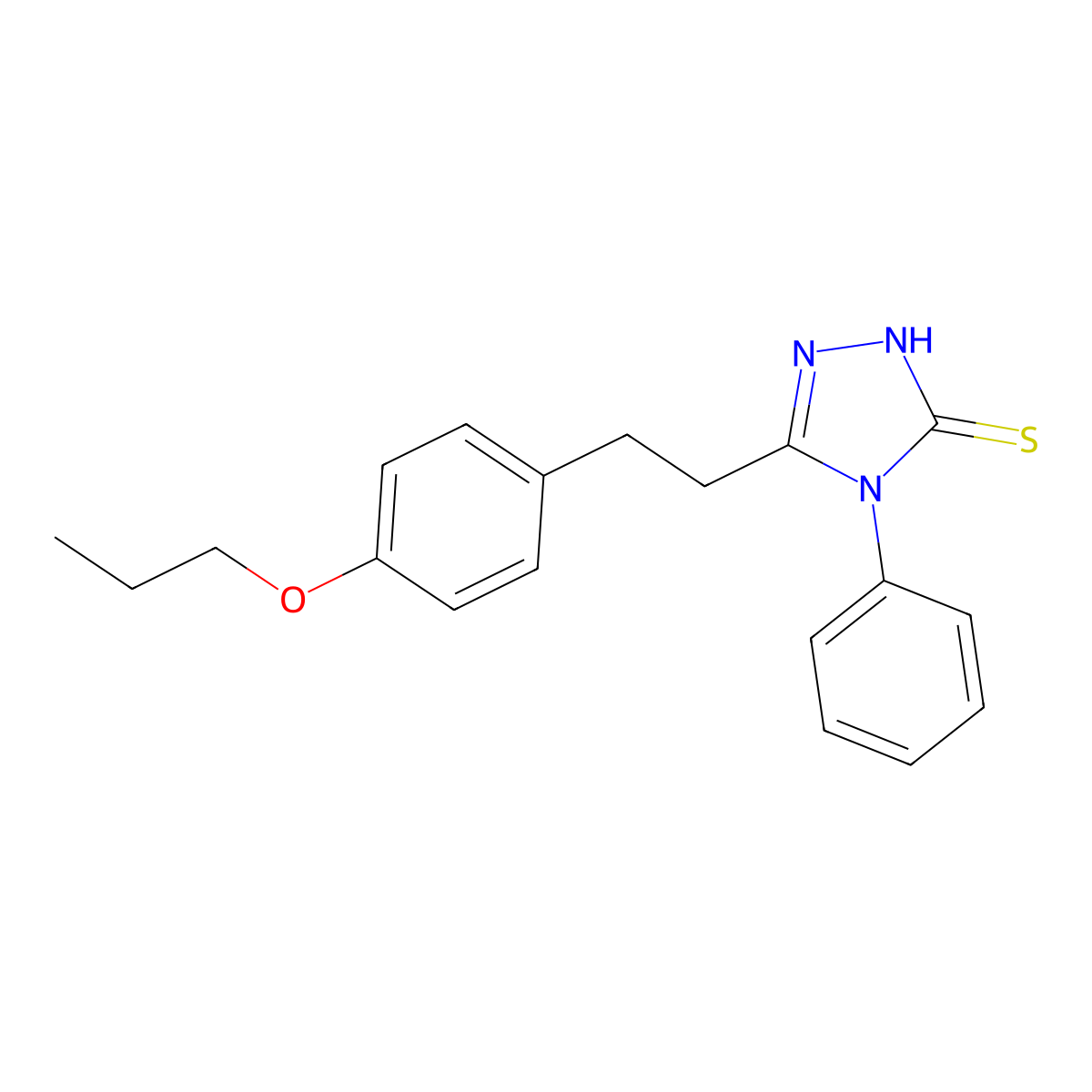 4-phenyl-5-[2-(4-propoxyphenyl)ethyl]-4H-1,2,4-triazole-3-thiol molecular structure, CAS 374616-49-6