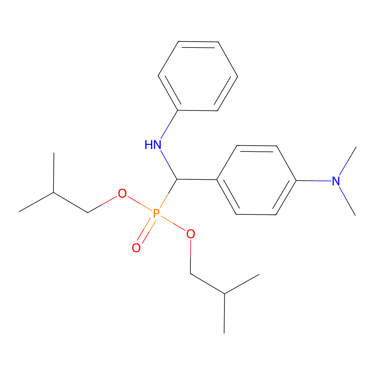 4-[anilino-[bis(2-methylpropoxy)phosphoryl]methyl]-N,N-dimethylaniline molecular structure, CAS 374617-00-2