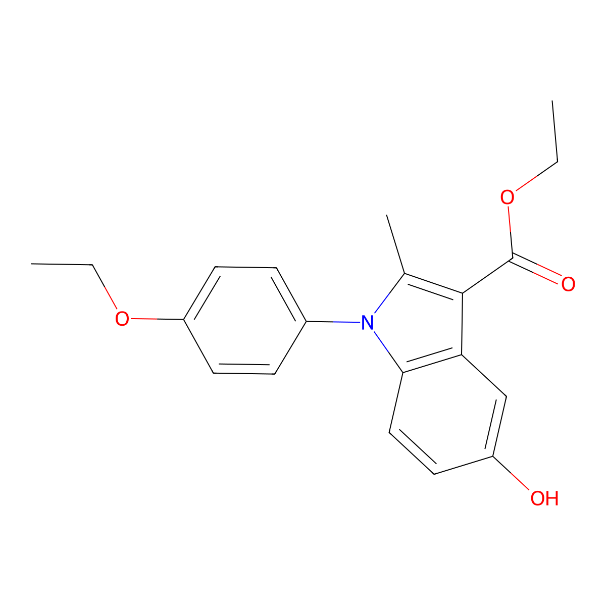 ethyl 1-(4-ethoxyphenyl)-5-hydroxy-2-methyl-1H-indole-3-carboxylate molecular structure, CAS 374617-14-8
