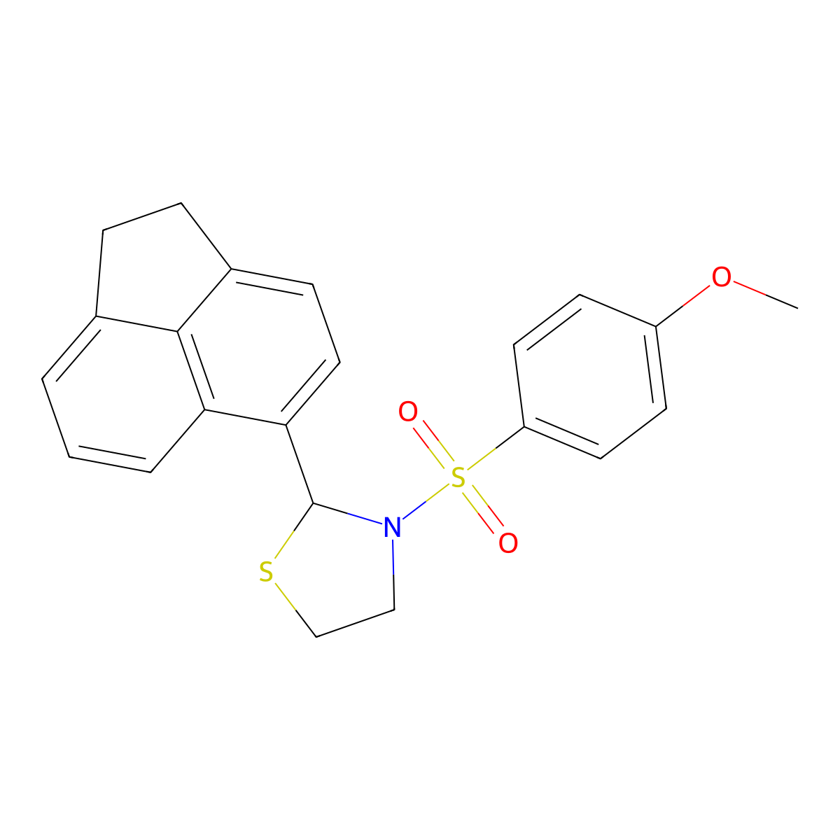 2-(1,2-Dihydroacenaphthylen-5-yl)-3-(4-methoxyphenyl)sulfonyl-1,3-thiazolidine molecular structure, CAS 374617-31-9