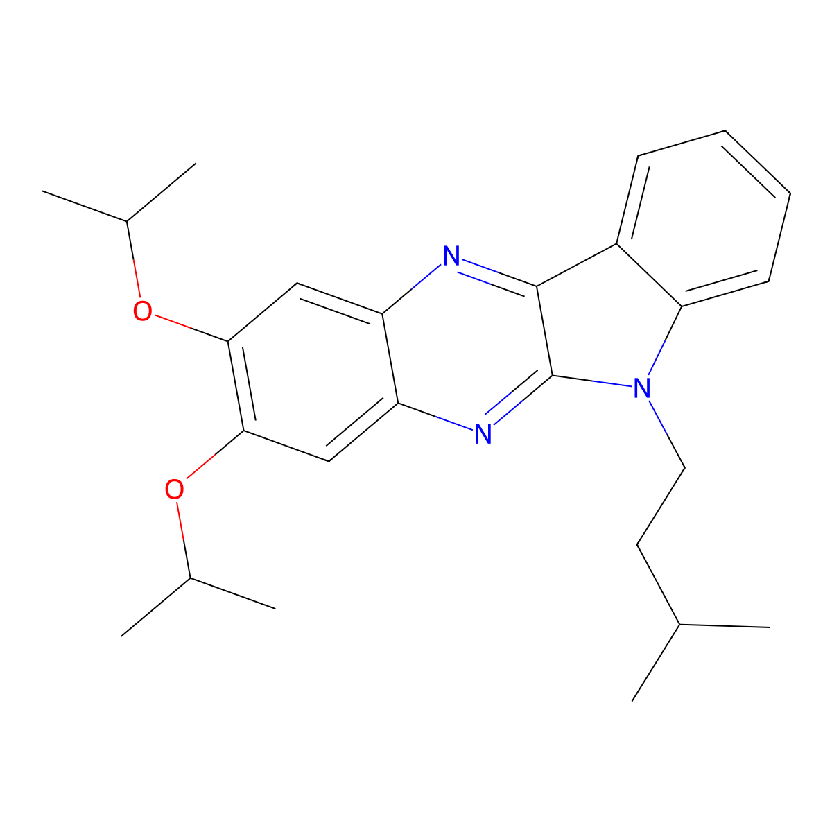 6-(3-methylbutyl)-2,3-bis(propan-2-yloxy)-6H-indolo[2,3-b]quinoxaline molecular structure, CAS 374617-35-3