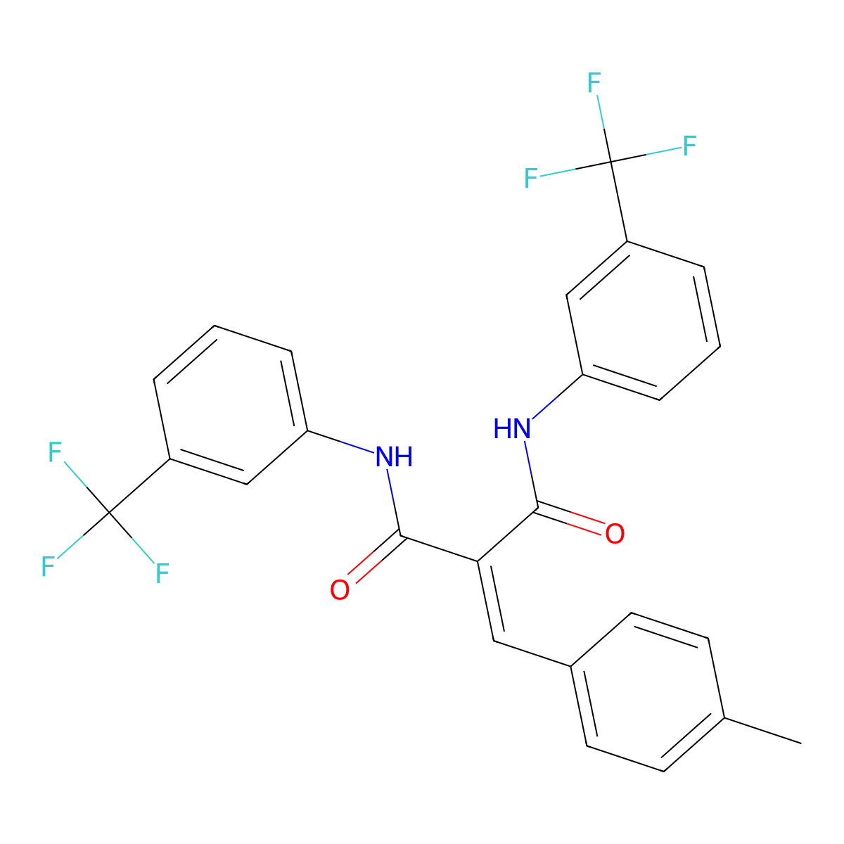 2-(4-Methylbenzylidene)-N(1),N(3)-bis(3-(trifluoromethyl)phenyl)malonamide molecular structure, CAS 374617-57-9