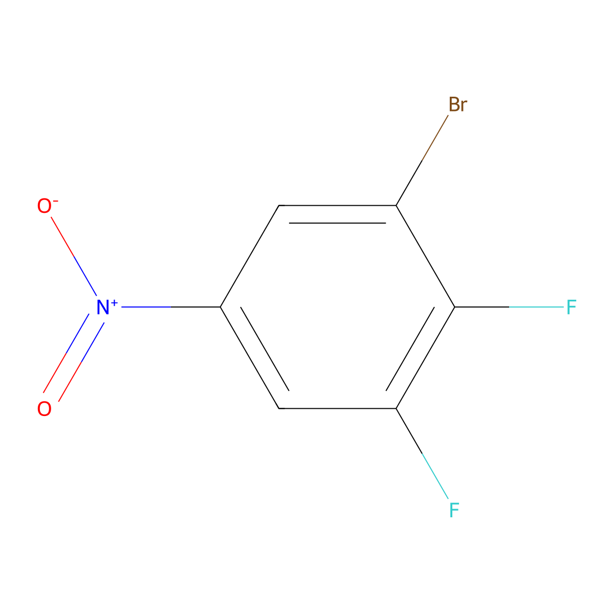 1-Bromo-2,3-difluoro-5-nitrobenzene molecular structure, CAS 374633-24-6