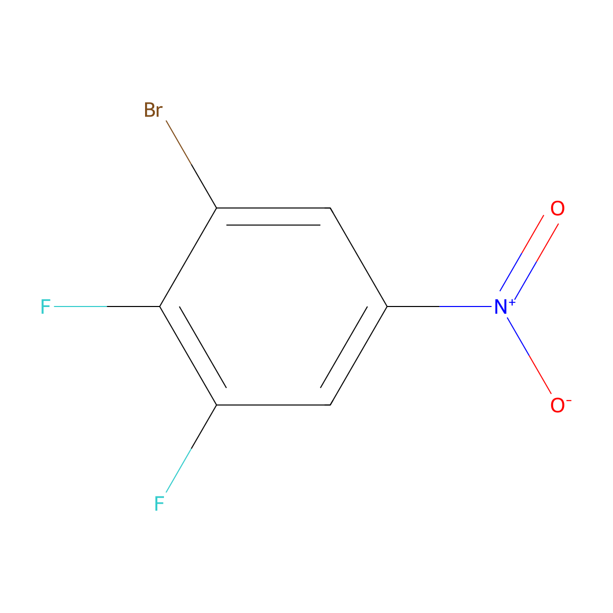 1-Bromo-2,3-difluoro-5-nitrobenzene molecular structure, CAS 374633-24-6