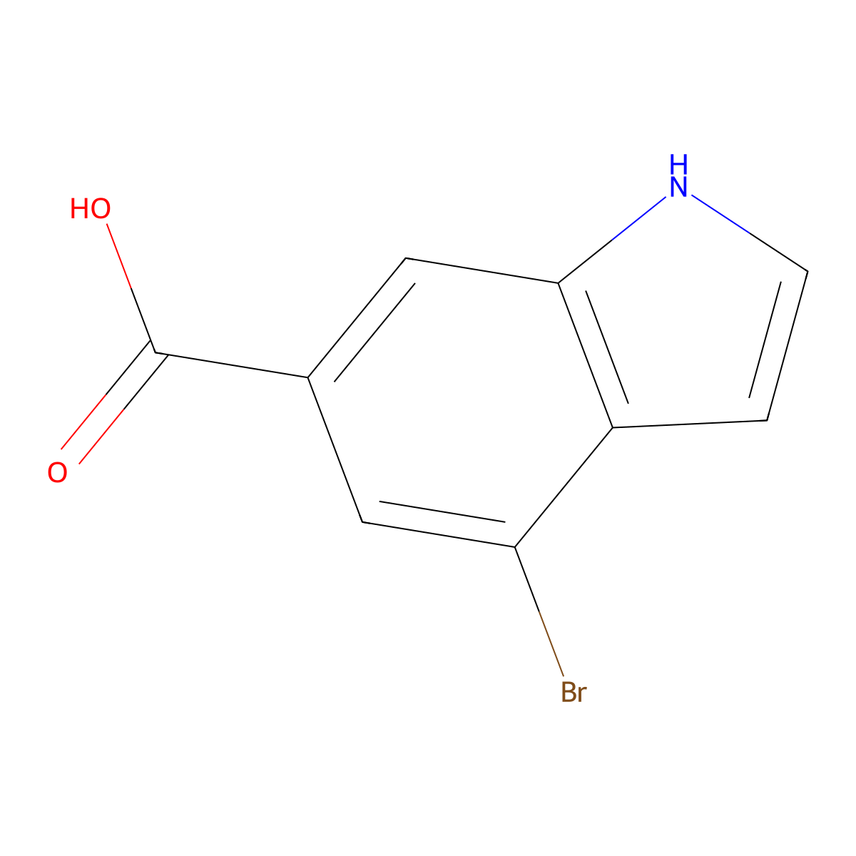 4-Bromo-1H-indole-6-carboxylic acid molecular structure, CAS 374633-27-9
