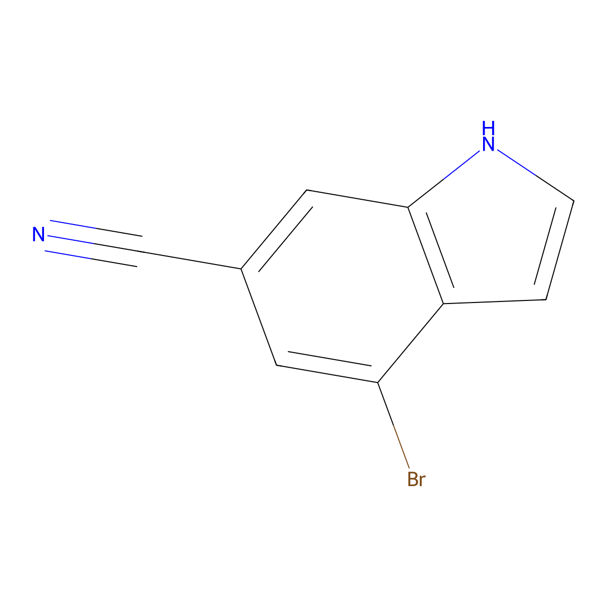 4-bromo-1H-indole-6-carbonitrile molecular structure, CAS 374633-29-1