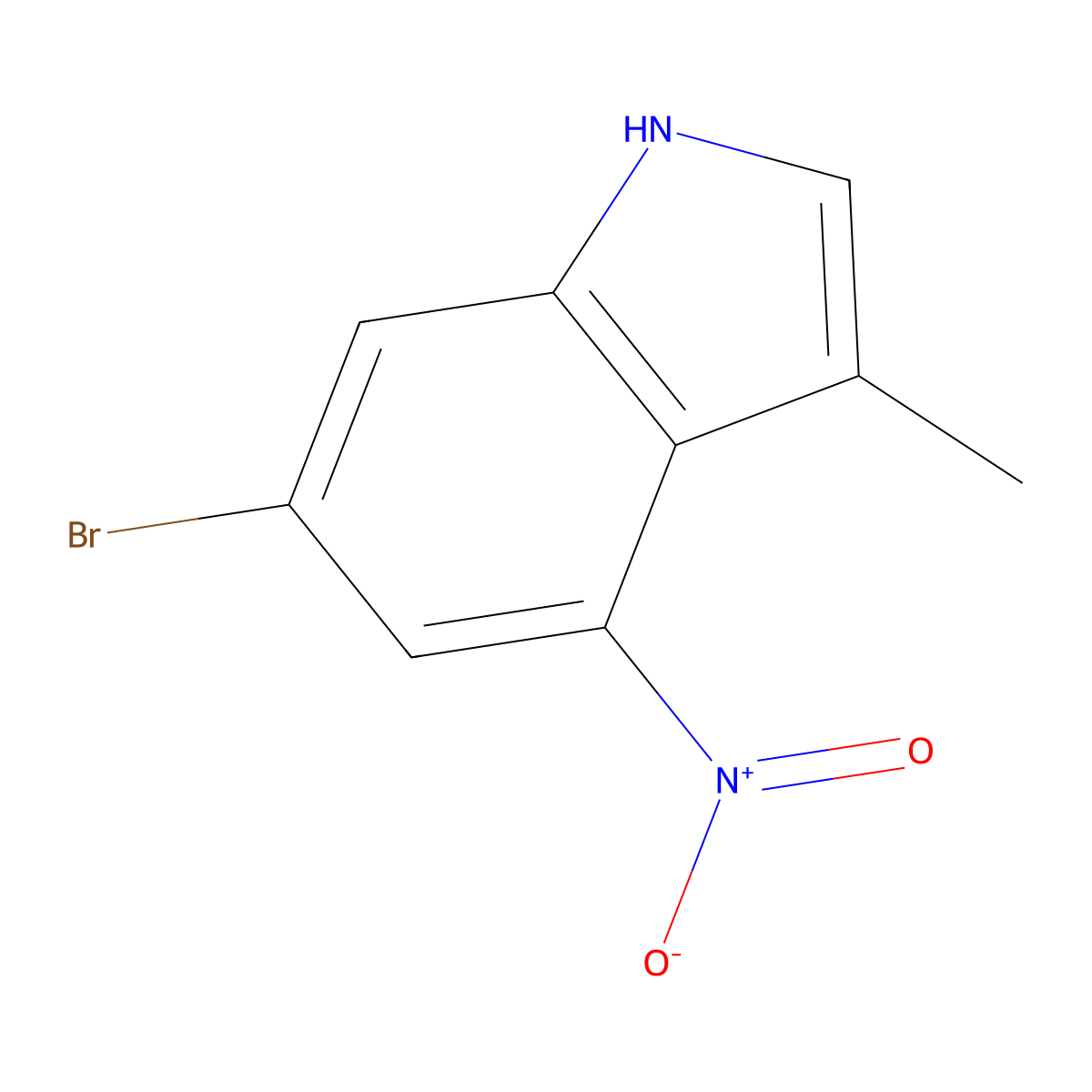 6-Bromo-3-methyl-4-nitro-1H-indole molecular structure, CAS 374633-30-4