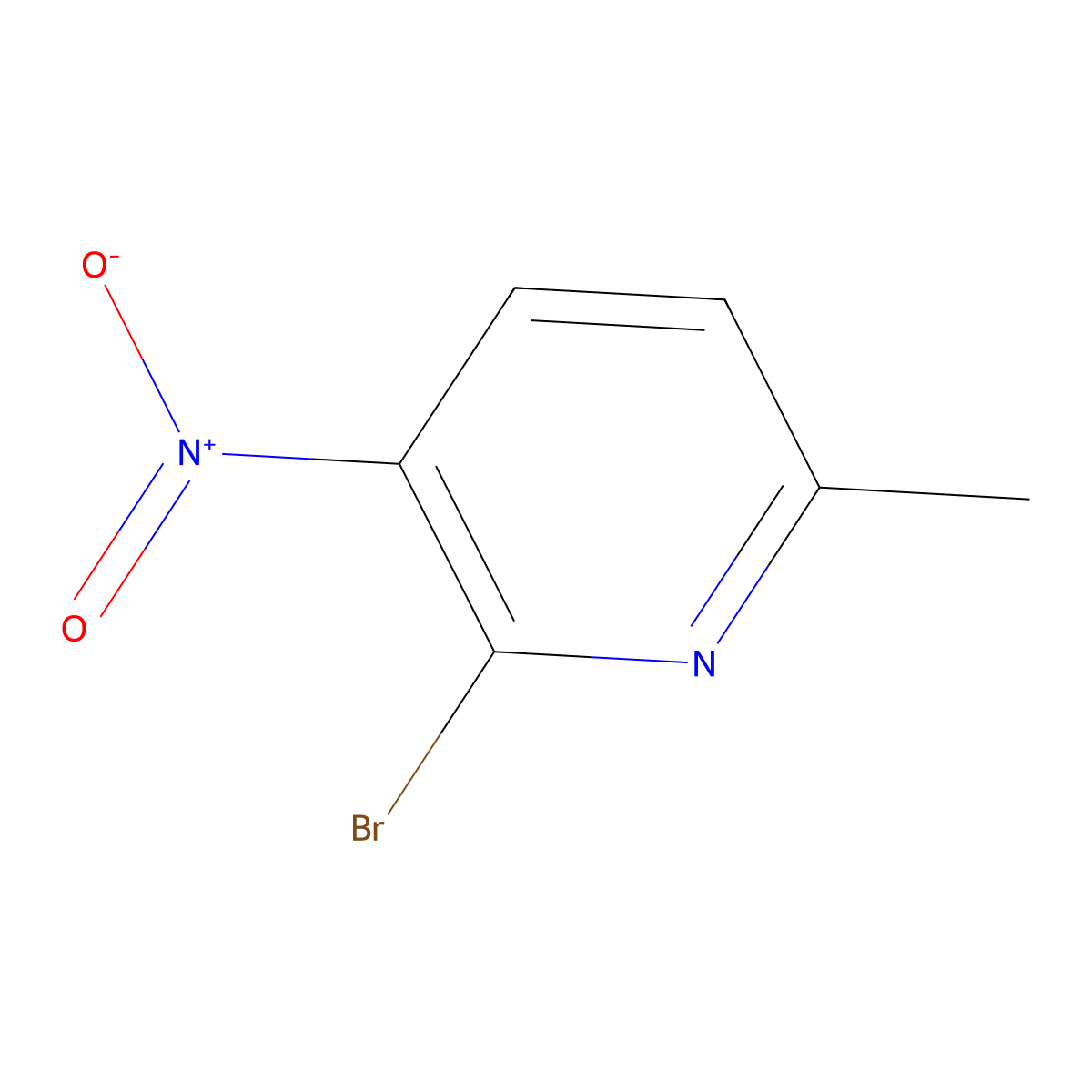 2-Bromo-6-methyl-3-nitropyridine molecular structure, CAS 374633-31-5