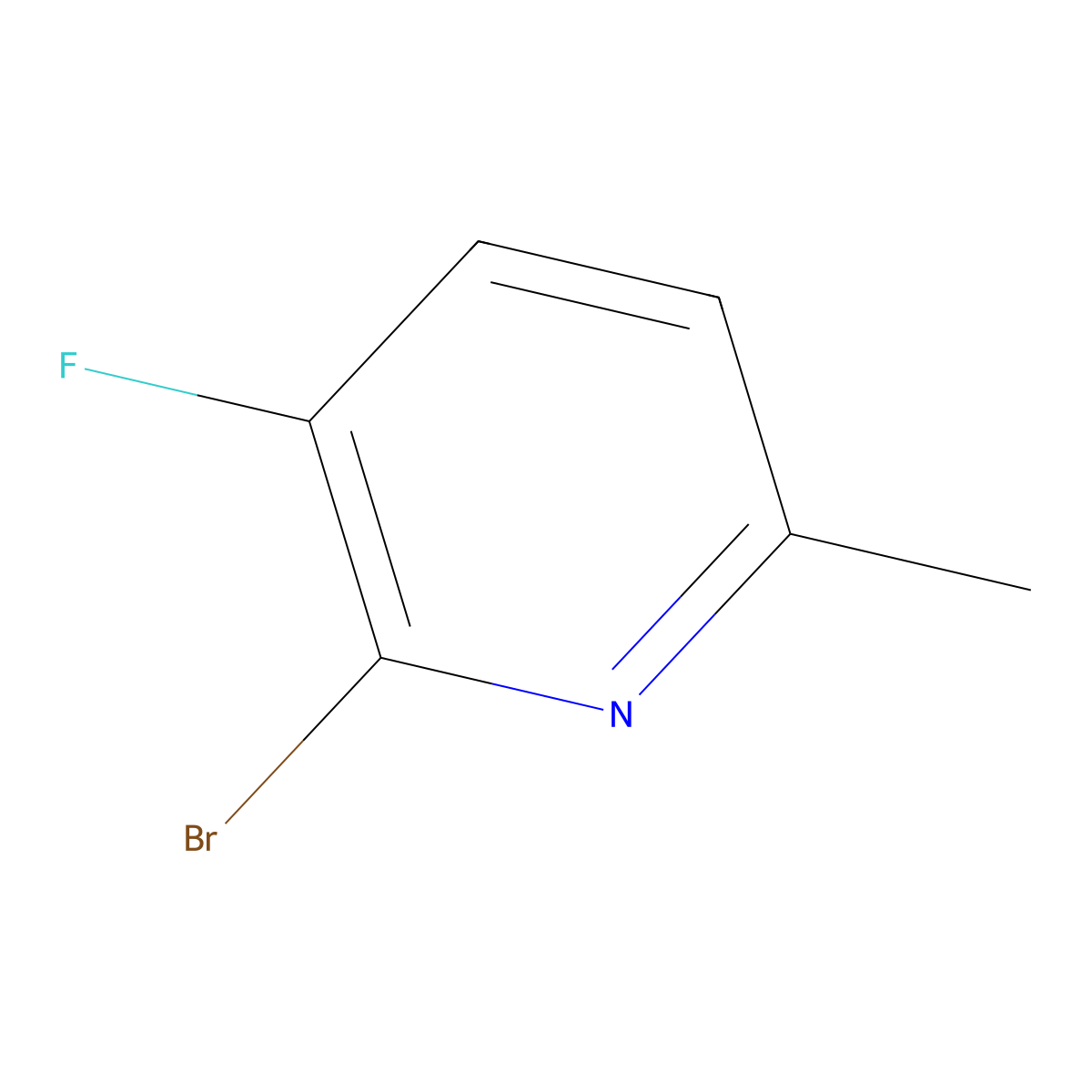 2-Bromo-3-fluoro-6-methylpyridine molecular structure, CAS 374633-36-0