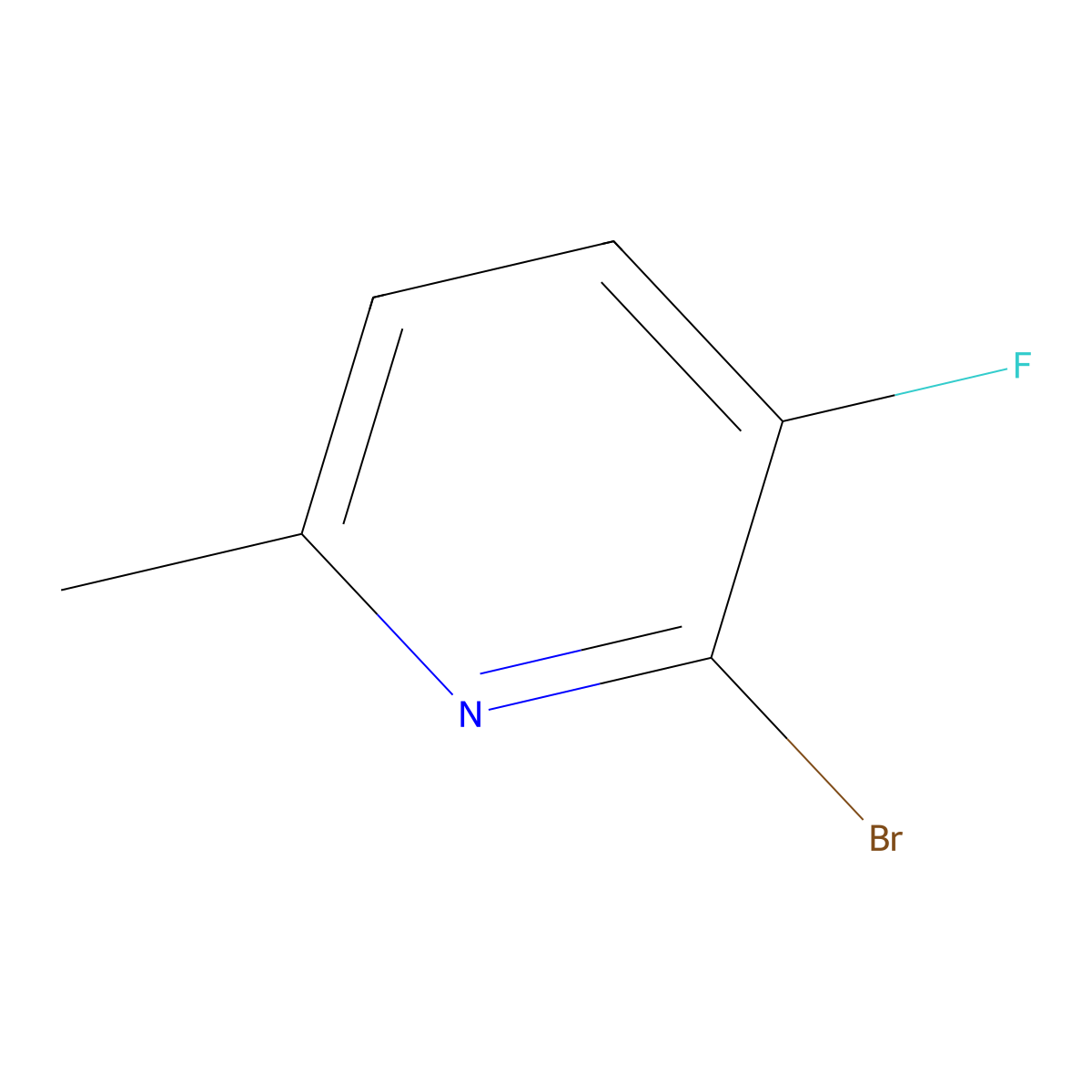2-Bromo-3-fluoro-6-methylpyridine molecular structure, CAS 374633-36-0