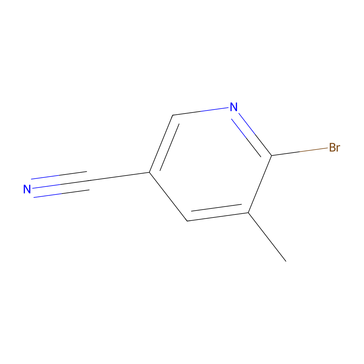 2-Bromo-5-cyano-3-picoline molecular structure, CAS 374633-37-1