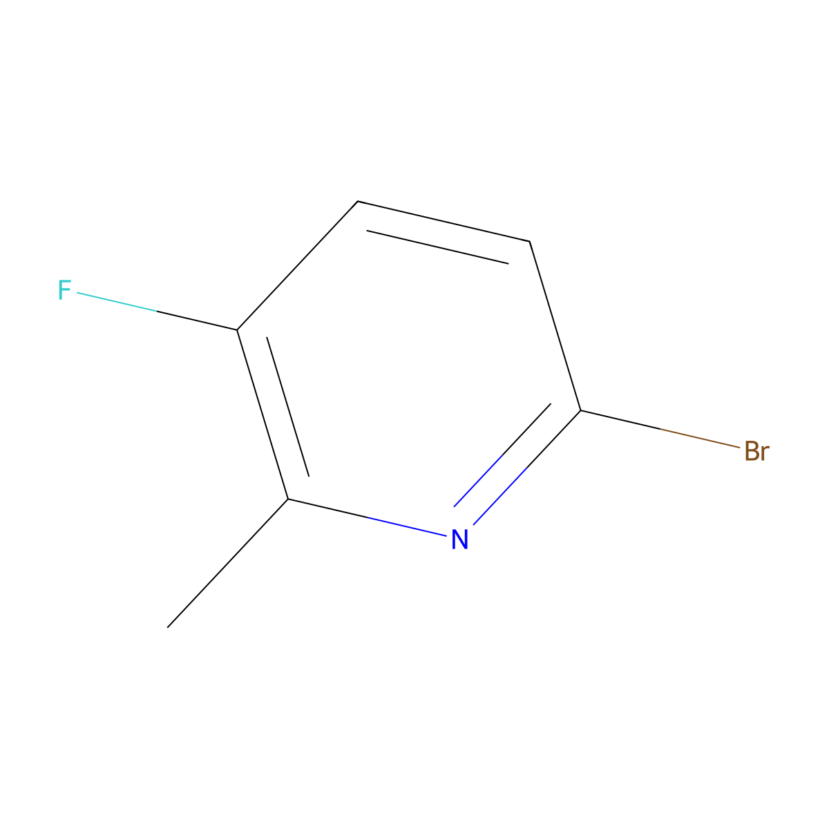 6-Bromo-3-fluoro-2-methylpyridine molecular structure, CAS 374633-38-2