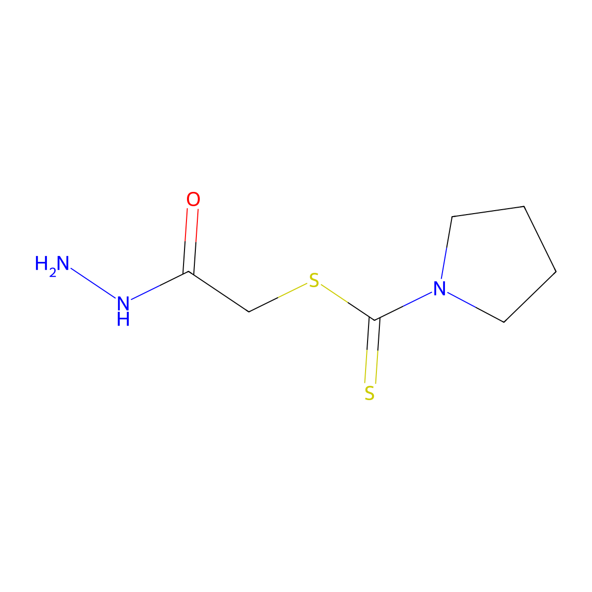 2-Hydrazino-2-oxoethyl pyrrolidine-1-carbodithioate molecular structure, CAS 374637-35-1