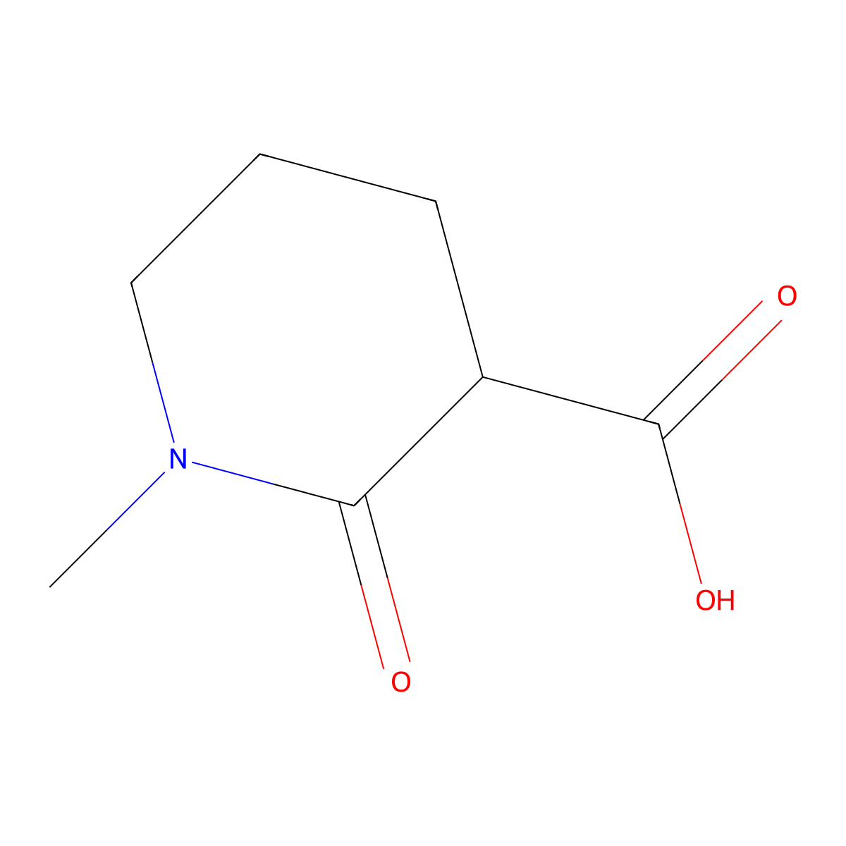 1-Methyl-2-oxopiperidine-3-carboxylic acid molecular structure, CAS 37464-03-2