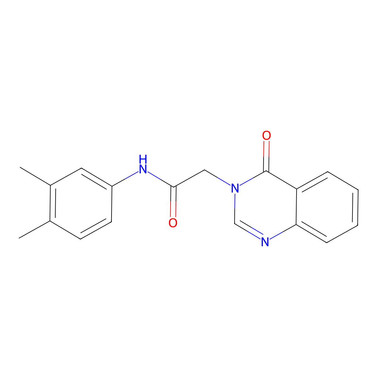 N-(3,4-dimethylphenyl)-2-(4-oxoquinazolin-3-yl)acetamide molecular structure, CAS 374640-85-4