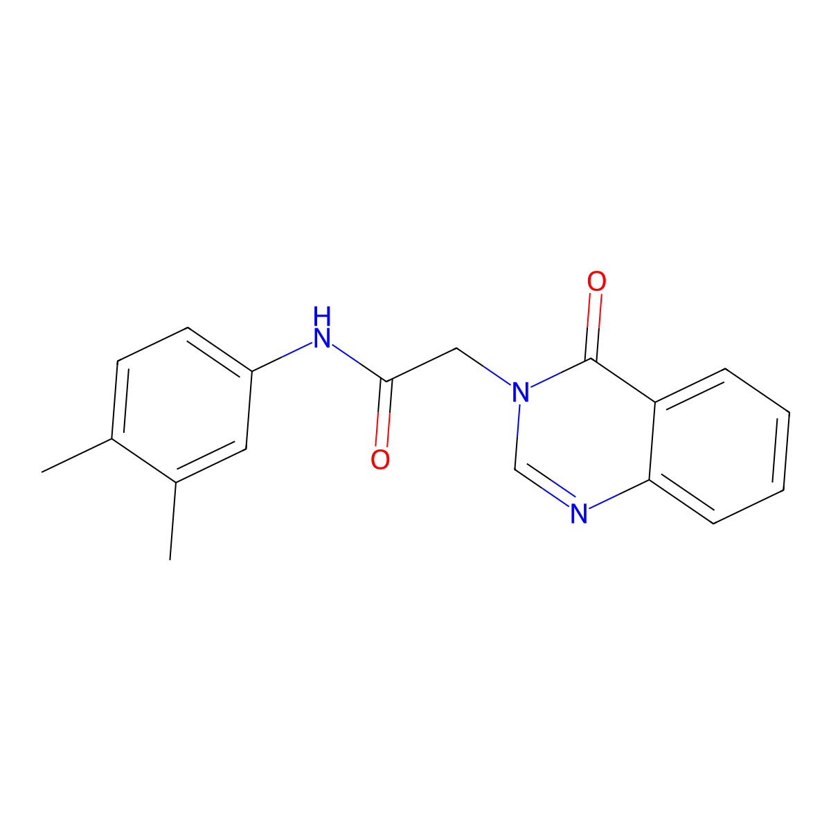N-(3,4-dimethylphenyl)-2-(4-oxoquinazolin-3-yl)acetamide molecular structure, CAS 374640-85-4