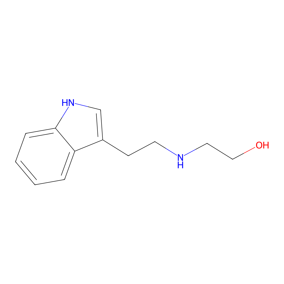 2-((2-(1H-Indol-3-yl)ethyl)amino)ethanol molecular structure, CAS 37465-61-5