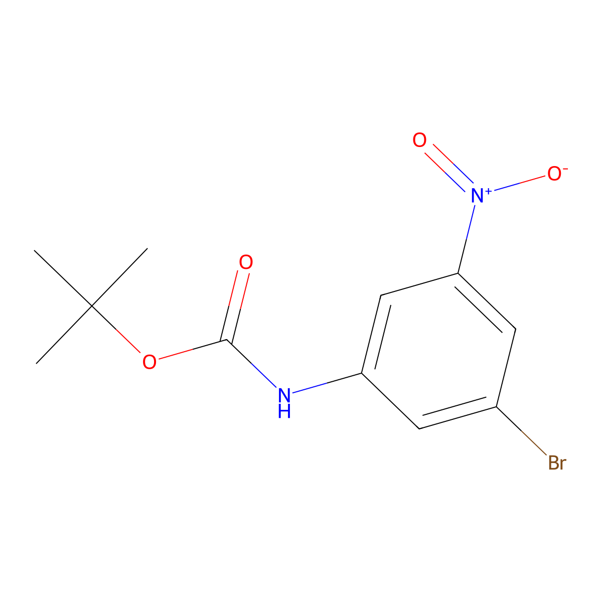 tert-butyl N-(3-bromo-5-nitrophenyl)carbamate molecular structure, CAS 374671-09-7