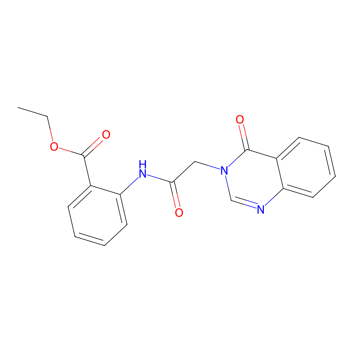 Ethyl 2-(((4-oxo-3(4H)-quinazolinyl)acetyl)amino)benzoate molecular structure, CAS 374678-57-6